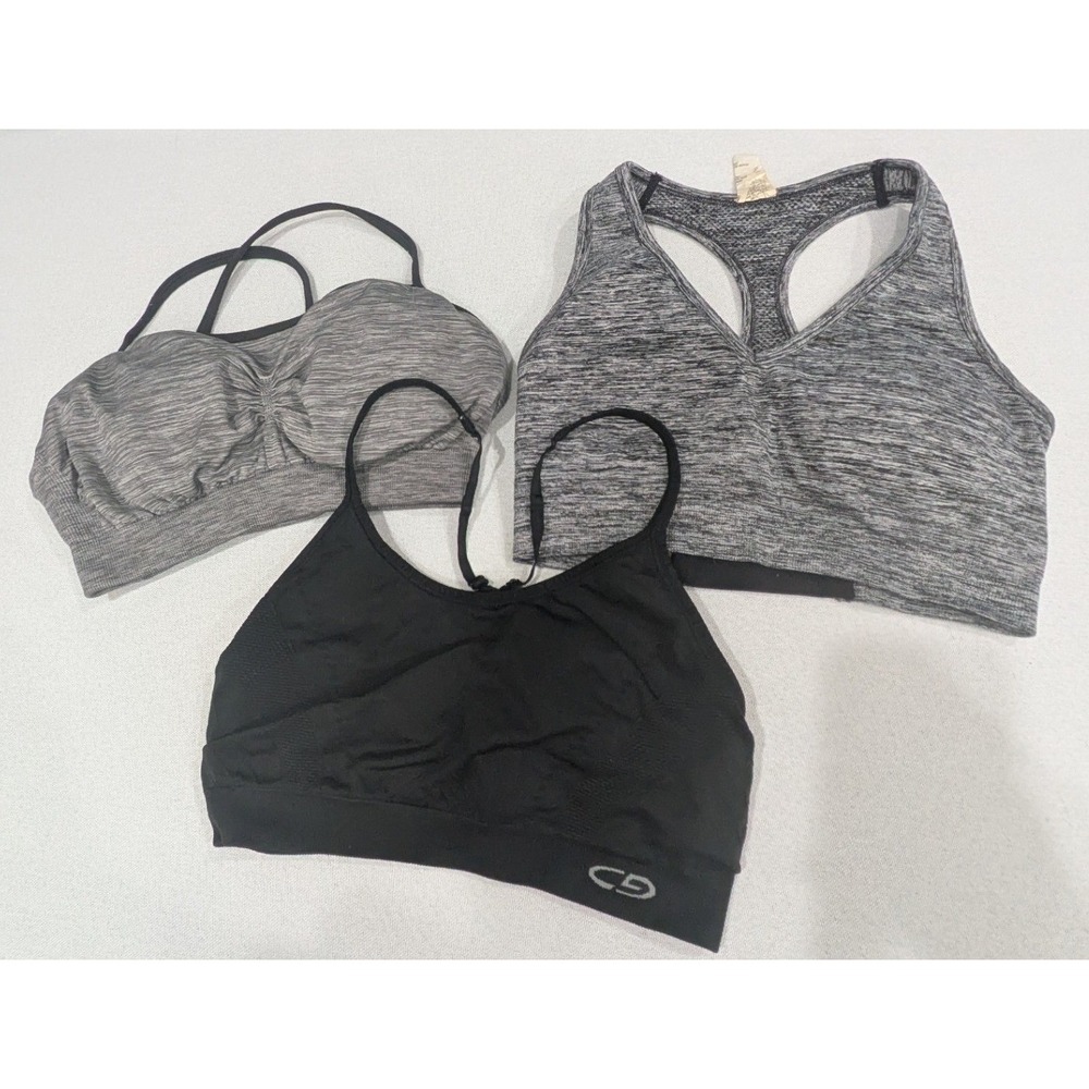 CALIA C9 Champion Sports Bra Bundle Womens M Black Grey Good Activewear Lot 3pc
